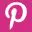 A pink background with the pinterest logo on it.