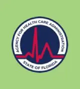 A green background with the logo of the agency for health care administration.